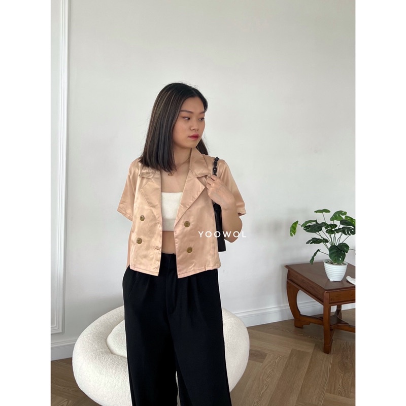 Whitney Outer/ Outer Satin Crop