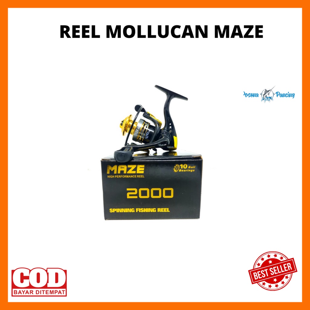 Reel Pancing MOLLUCAN MAZE Drag maksimal 20 Lbs  Dengan 10 Ball Bearings