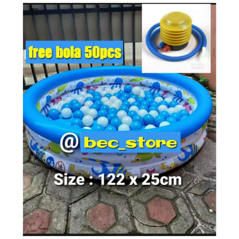 Jual KOLAM RENANG ANAK BESTWAY OCEAN LIFE 51009 PLUS POMPA FREE BOLA ...