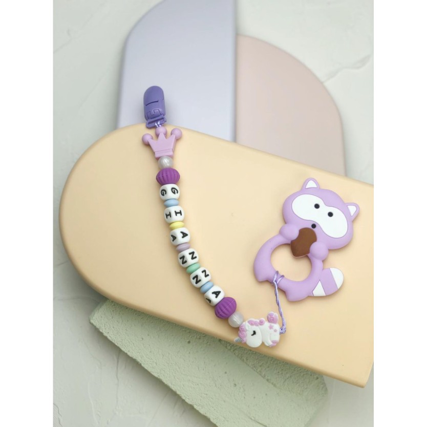 PC | PACIFIER CLIP CUSTOM NAMA TEETHER TALI DOT EMPENG CHAIN GANTUNGAN BAHAN SILIKON AMAN BPA FREE