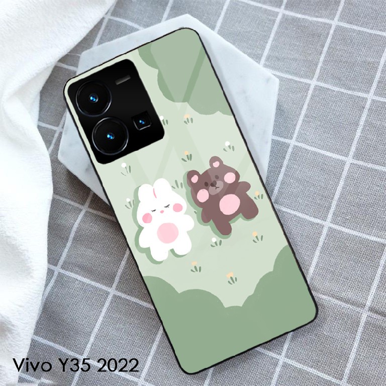 [A265] Softcase Glass Vivo Y35 2022 - Softcase Kaca Vivo Y35 2022  - Softcase Glass - Softcase Mirro