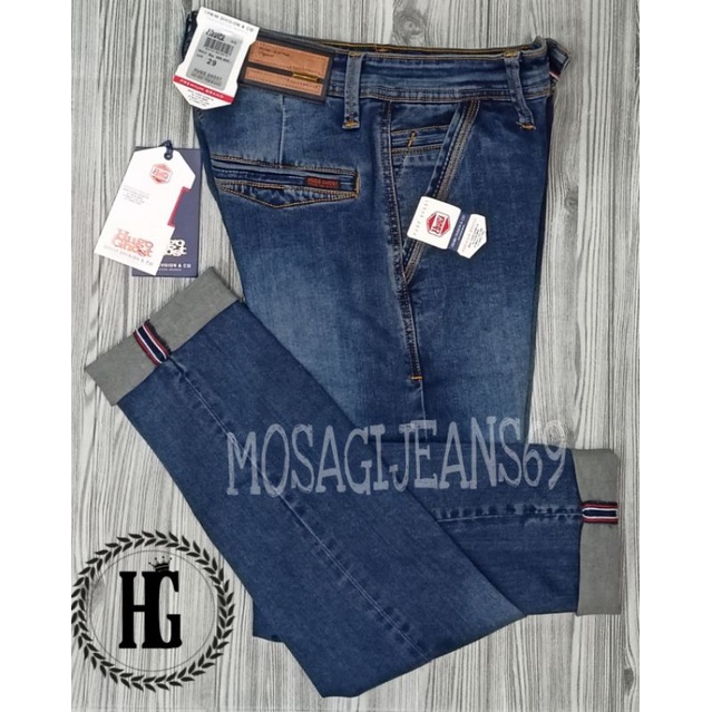 CELANA PANJANGJEANS SOFJEAN KANTONG BOBOK KARET HUGOGHOST DENIM