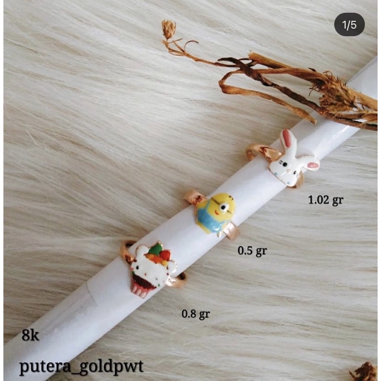 cincin anak emas asli kadar 8K/375%