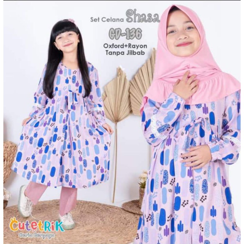 Setelan Celana  tunik anak dan remaja Shasa by cutetrik