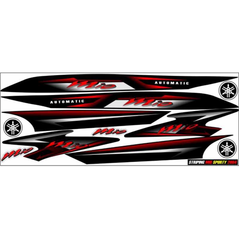 COD striping variasi yamaha mio simple mio sporty mio smile hitam merah
