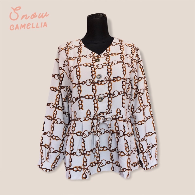TWINKLE CHAIN BLOUSE (GREY) - TOP WANITA by CAMELLIA