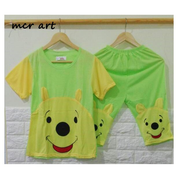 Baju Tidur Wanita Winnie The Pooh Green Yellow