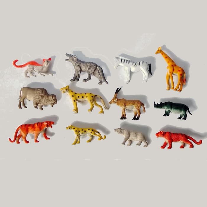 Murah Set Miniatur Hewan Wild Animal Kecil Isi 12 Pcs Shopee