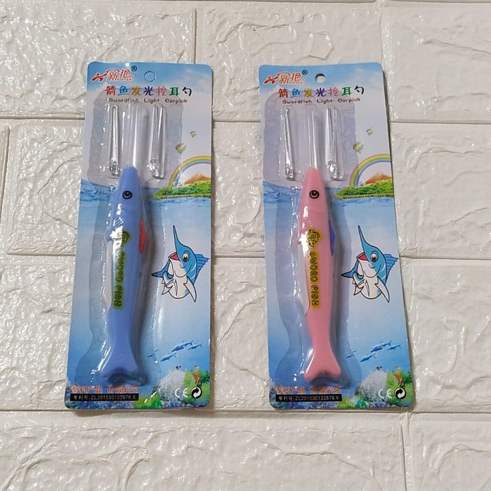 Pembersih Telinga LED Bayi BPA FREE / Korek Kuping LED / Earpick Cartoon LED