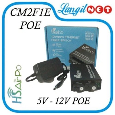 Promo HSAIRPO CM2F1E POE MEDIA CONVERTER 2 FIBER 1 ETHERNET 10 100 20KM SC Murah