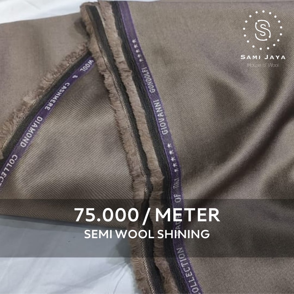 Kain Bahan Jas & Celana Wedding Semi Wool Shining warna COKLAT HAVANA