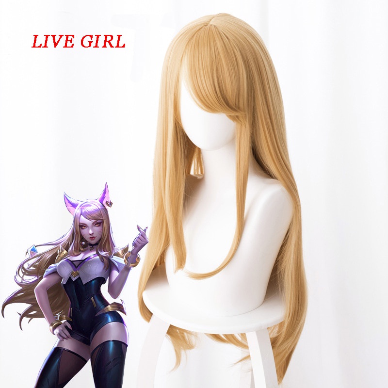 PREORDER Liva girl  Game LOL KDA Cosplay Costume Wig Ahri Cosplay Costume Wig Women Outfit K/DA Grou