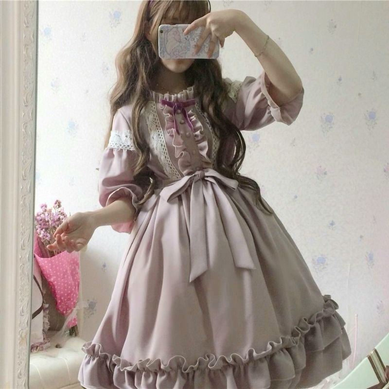 Gothic Lolita lace frill Kawaii dress Vintage