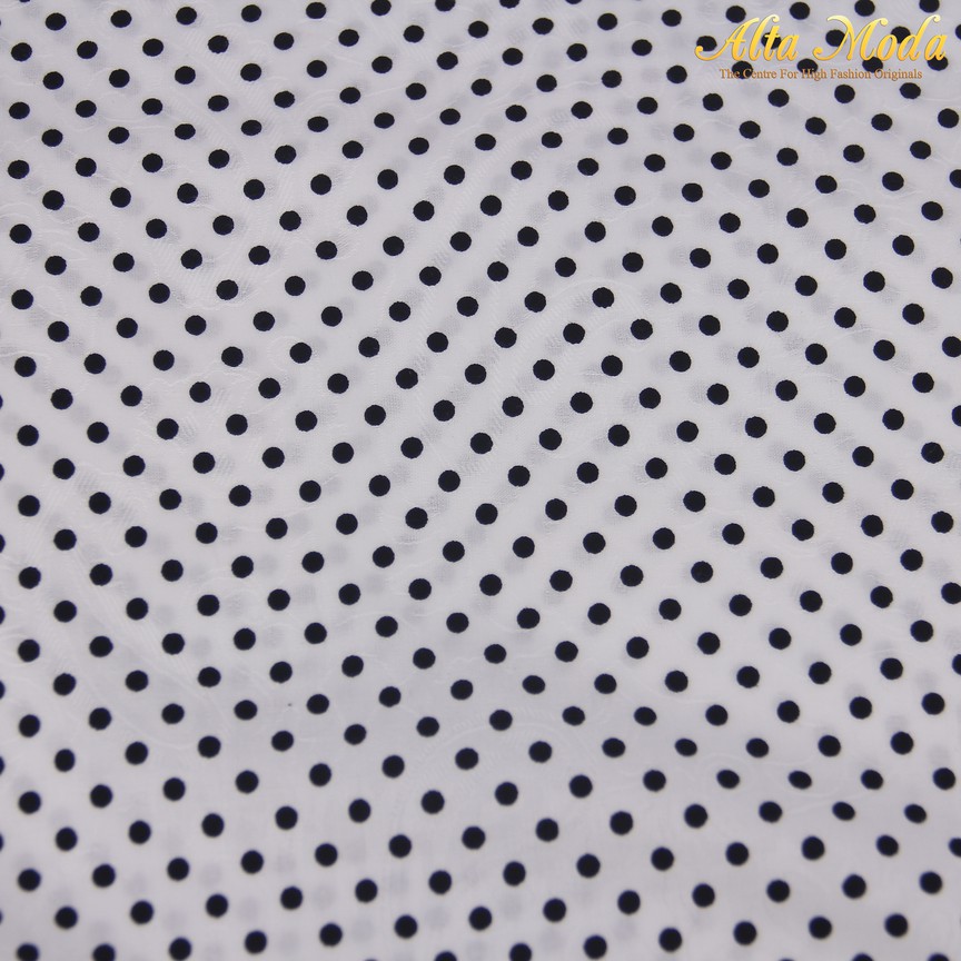 

Alta Moda Saten Jacquard Putih Motif Polkadot Hitam Kecil (1M)