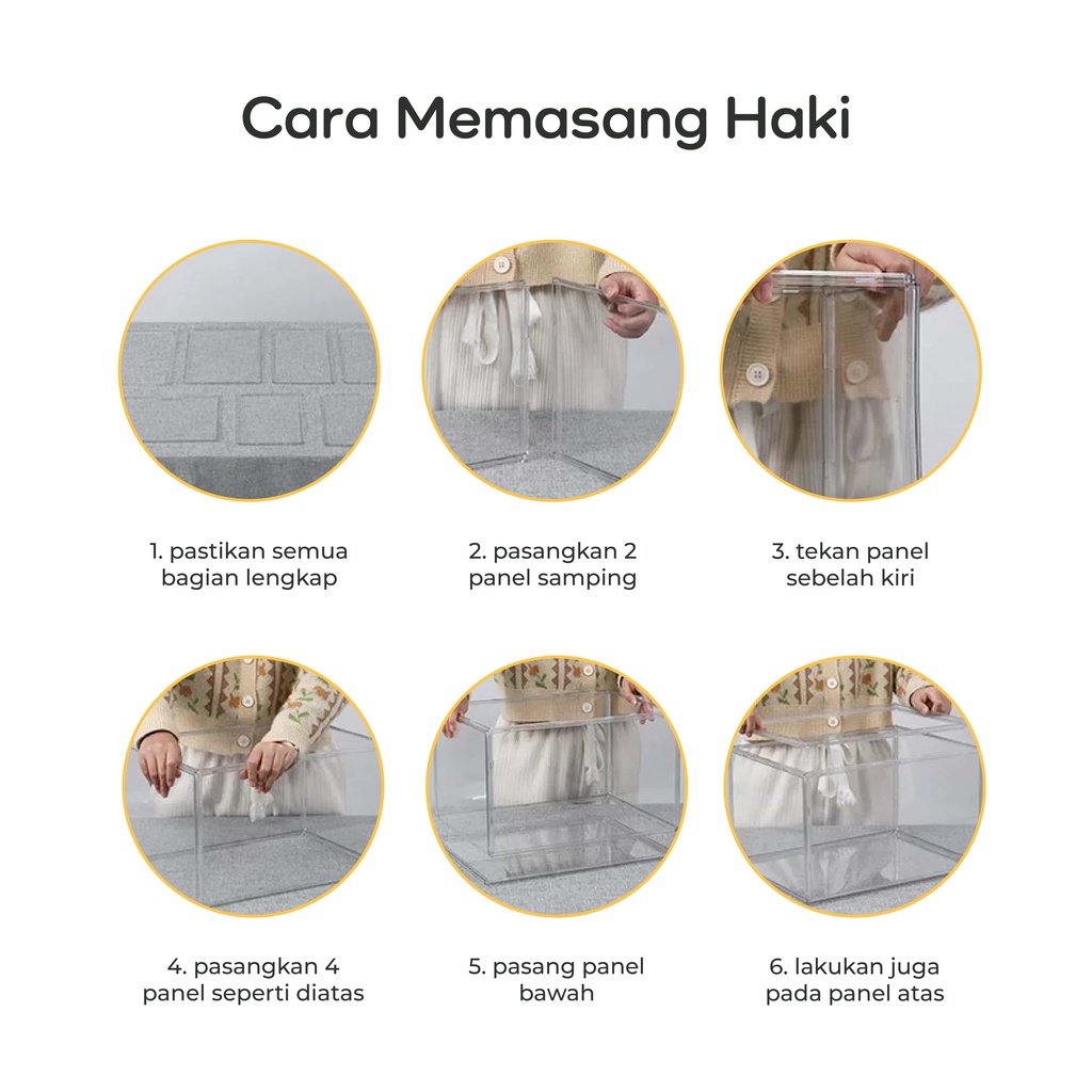 【IKONE】HAKI Transparent Acrylic Book Magazine Organizer Container Box Transparan Premium Berkualitas Kotak Penyimpanan Bening Akrilik Organiser Estetik Storage Box Serbaguna Penutup