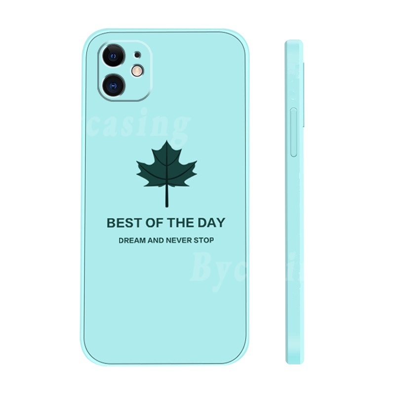 Luxury Square Soft Phone Case for iPhone 12 Pro Max 12 Mini iPhone11 Pro XR iPhone 6 6S 7 8 Plus iPhone XS Cases Silicone Maple Leaf Shockproof Back Cover BY