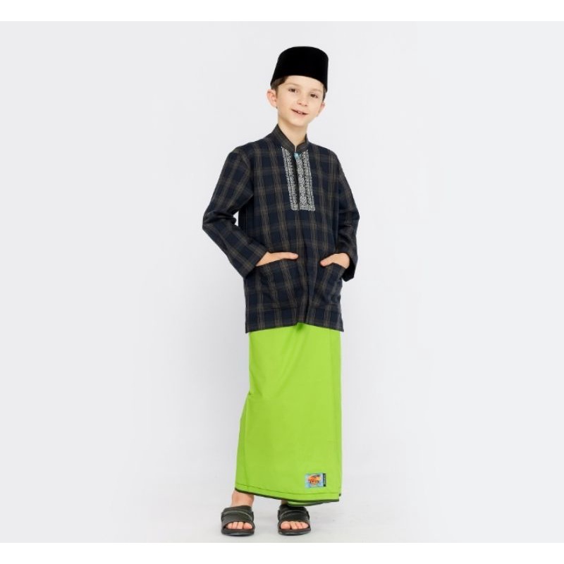 sarung Atlas junior 425 warna polos hijau