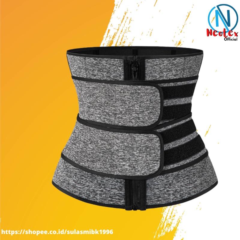 KORSET PERUT PEMBAKAR LEMAK WAIST BELT TRIMMER DOUBLE STRAP