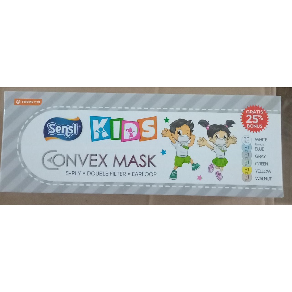 Masker Sensi Convex Kids Earloop 5ply / KF94 Anak / Masker Anak Medis