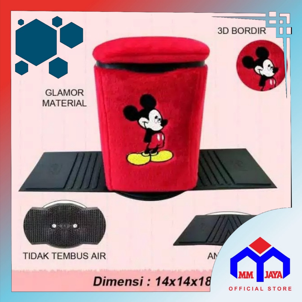 Tempat Sampah mobil mickey mouse Tempat sampah Karakter Lucu Aksesoris Mobil