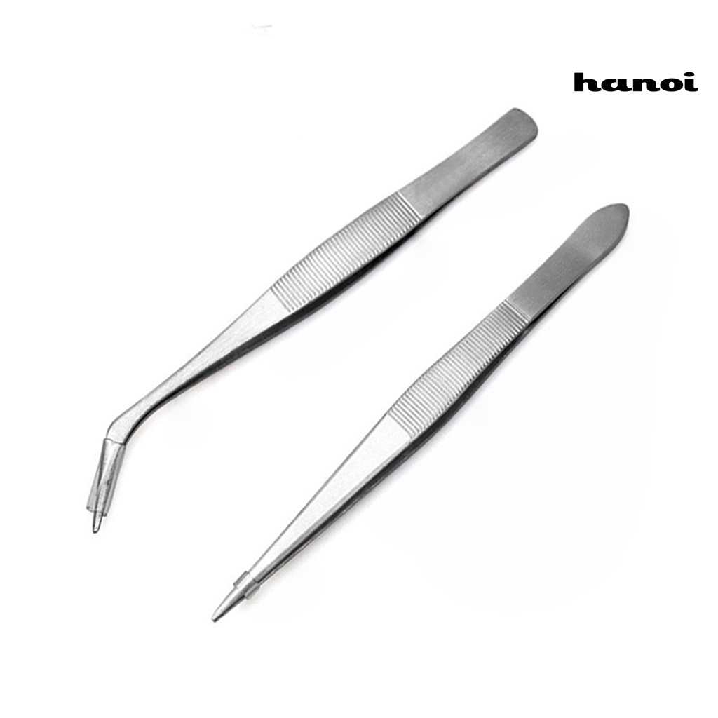 HQTM_Stainless Steel Multifunctional Elbow Straight Clip Eyelash Grafting Tweezers