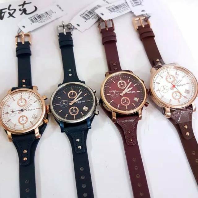 Super Promo Jam Tangan Wanita Merk Fossil Original Type ES 3786 Baterai