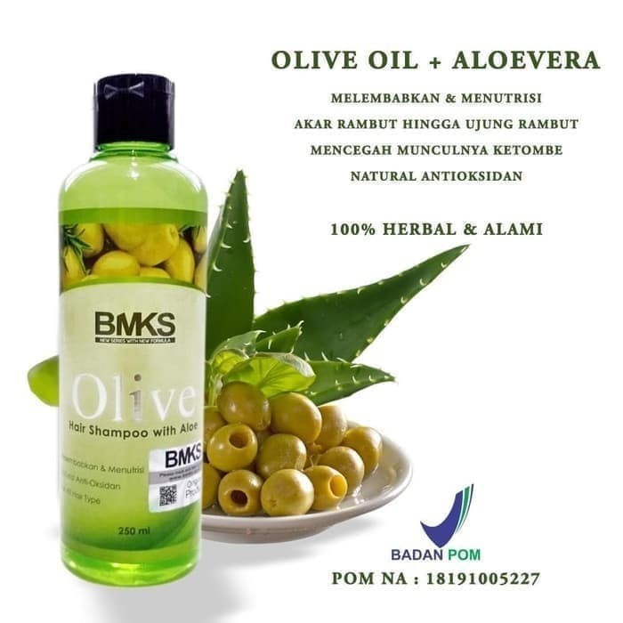 Shampo Sampo Botak BMKS Olive Shampoo Rambut Anti Kusut Rontok Bercabang