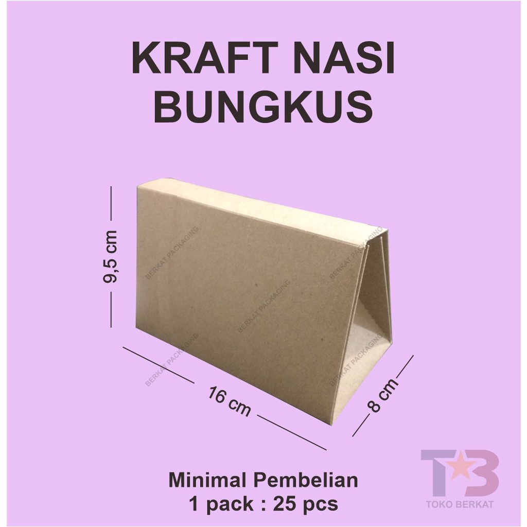 Kraft Nasi Bungkus / Rice Pack / Kertas Nasi Bungkus Premium / Kertas Nasi Praktis / Kertas Nasi Kek