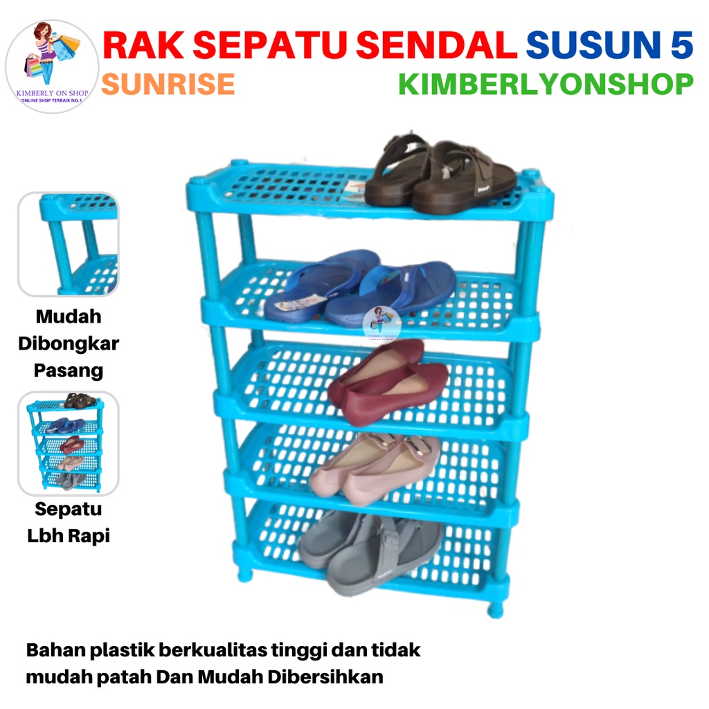 Rak Tempat Sepatu Sendal Susun 5 Sunrise Serbaguna