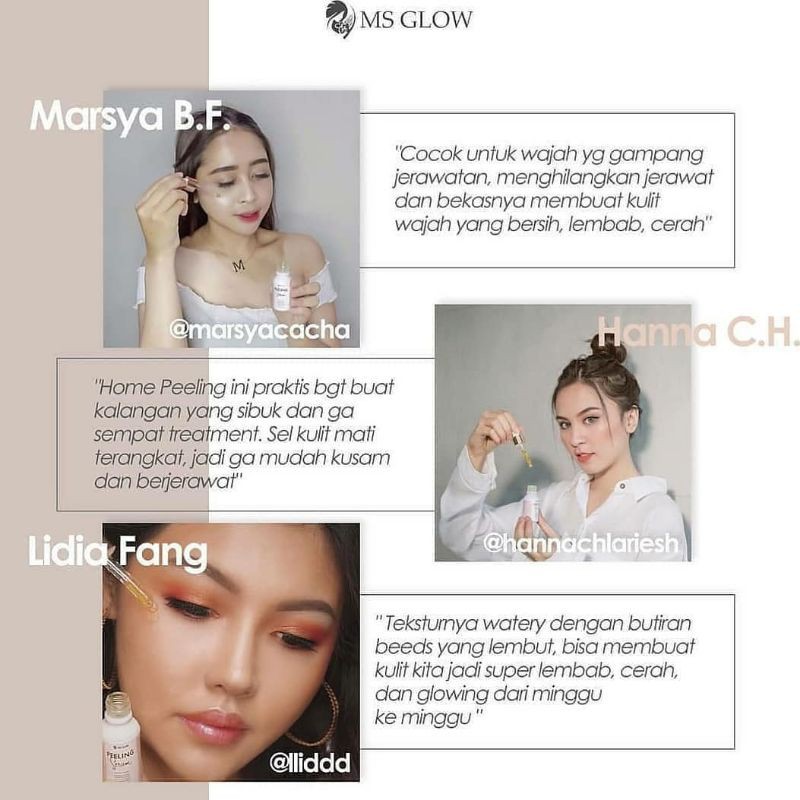 Peeling Serum Ms Glow / Pelling / Serum / Mencerahkan wajah / menghilangkan bekas jerawat / Original