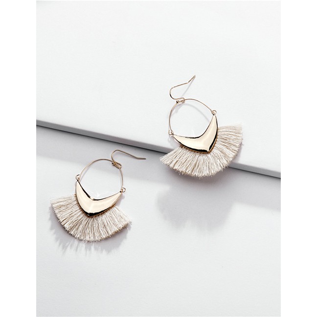 LRC Anting Gantung Fashion Alloy Geometric Arrow Line Ear Tassel Earrings F78955