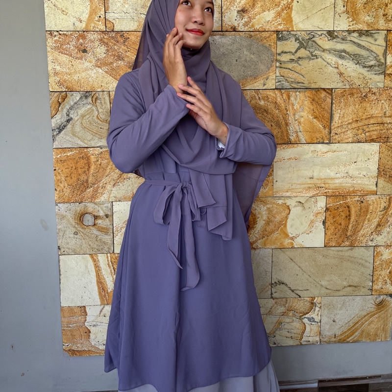 Gamis Set 3 Layer Bahan Ceruty | Aisha by riZAru