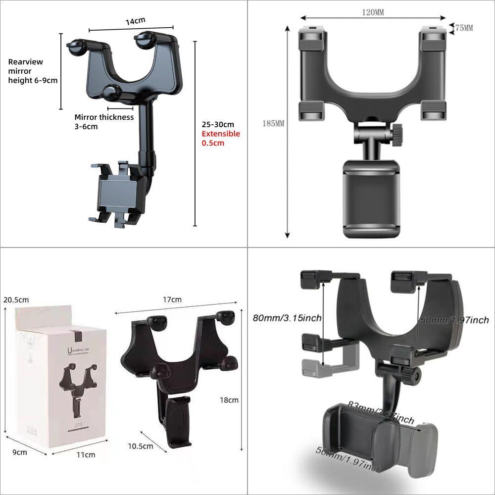 Populer Mount Kendaraan Multi Fungsi Telescopic Support Kaca Spion Hitam