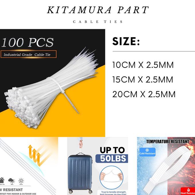 

Kabel Ties Cable Tie 2.5 x 200mm (20cm) CV 200 IMPORT QUALITY kit4mu7 Diminati Banget