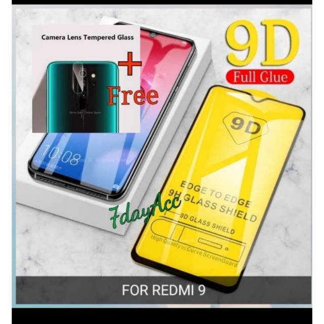 Paket tempered glass 9D redmi 9 free tempered glass kamera redmi 9