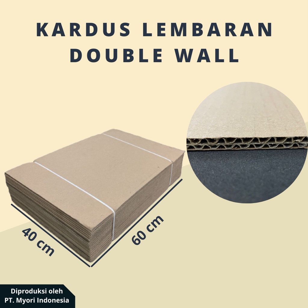 

Kardus Karton Lembaran Double Wall (uk. 60x40 cm)