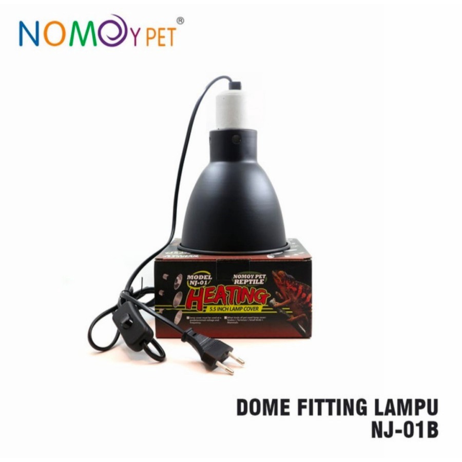 Aluminium Light Dome 14x20.5cm Fitting Lampu Dome Reptil Sulcata Aldabra Gecko BD Nomoy NJ-01 BB