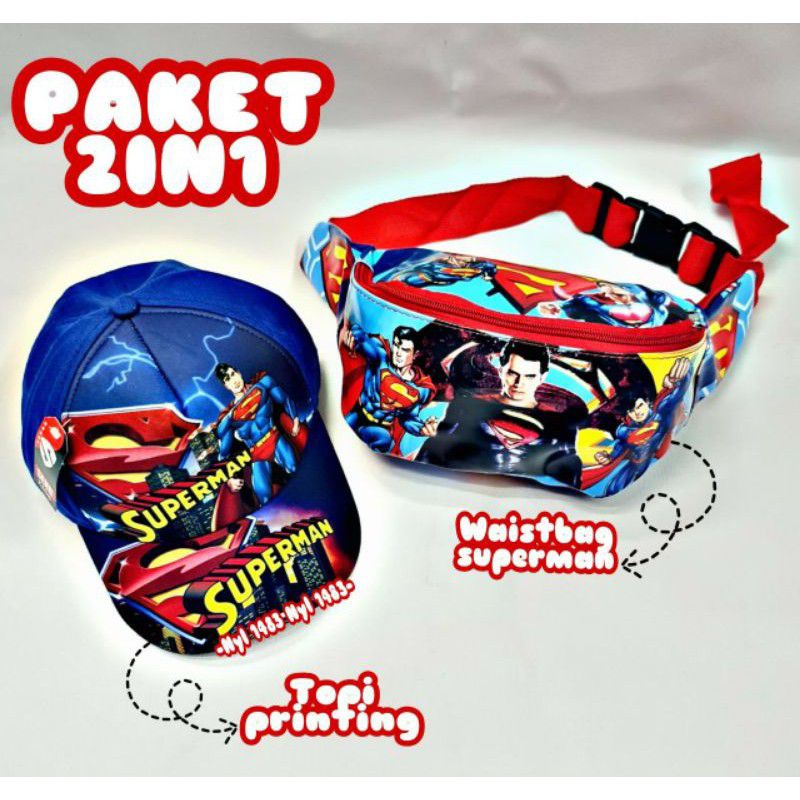 Waistbag/Tas Selempang Anak Laki-Laki Karakter Super Hero Murah