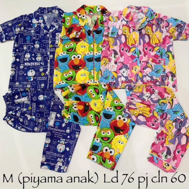 M (5-6th an) baju tidur piyama anak laki perempuan