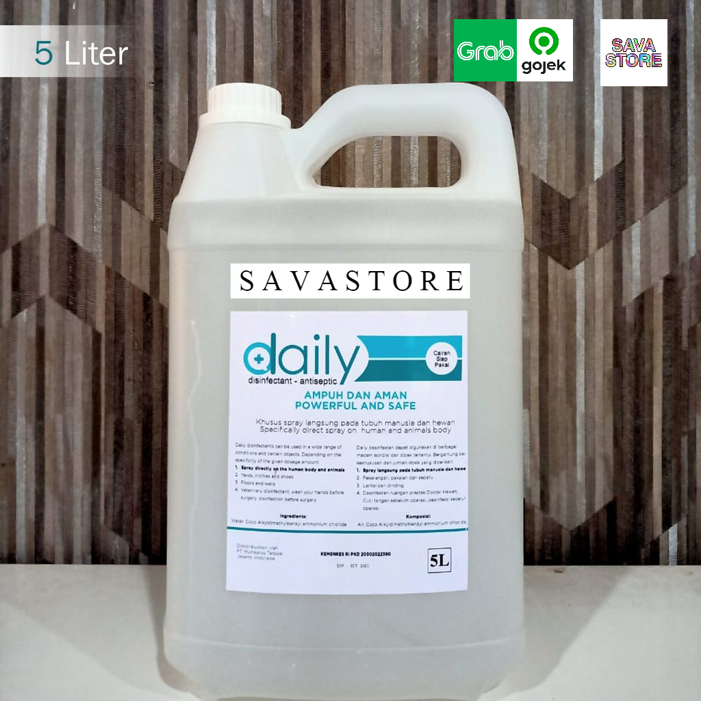 DESINFEKTAN DAILY REGULER DISINFEKTAN ANTISEPTIC 5 LITER 5L DISINFECTAN ANTI VIRUS ANTI BACTERIAL