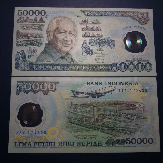 Uang Kuno 50000 Soeharto Plastik Atau Polymer