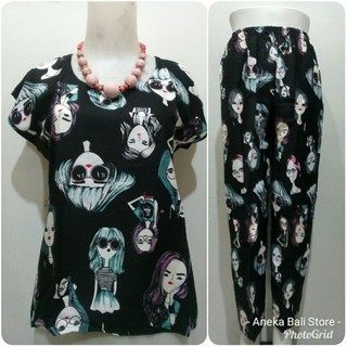 Setelan TOP celana panjang bali U XL babydoll set Setelan TOP celana panjang bali U XL babydoll set
