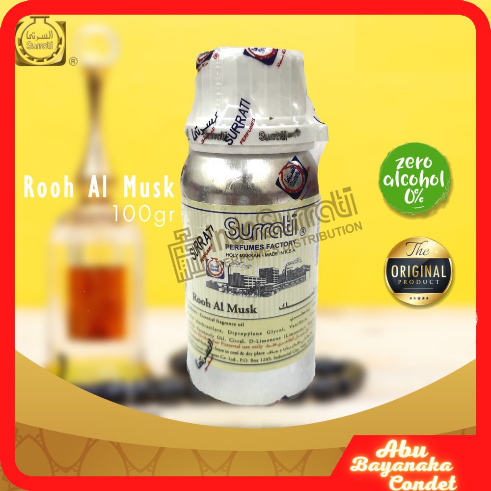 Parfum ROOH AL MUSK 100gr | Misik Hitam | Kasturi Kijang Hitam | Surrati Perfumes | bibit minyak wan