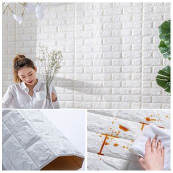 Jebelgrosir 509 Wallpaper Dinding Foam 3D Kecil Motif Batu Bata / Wallpaper Dinding Foam 50gr