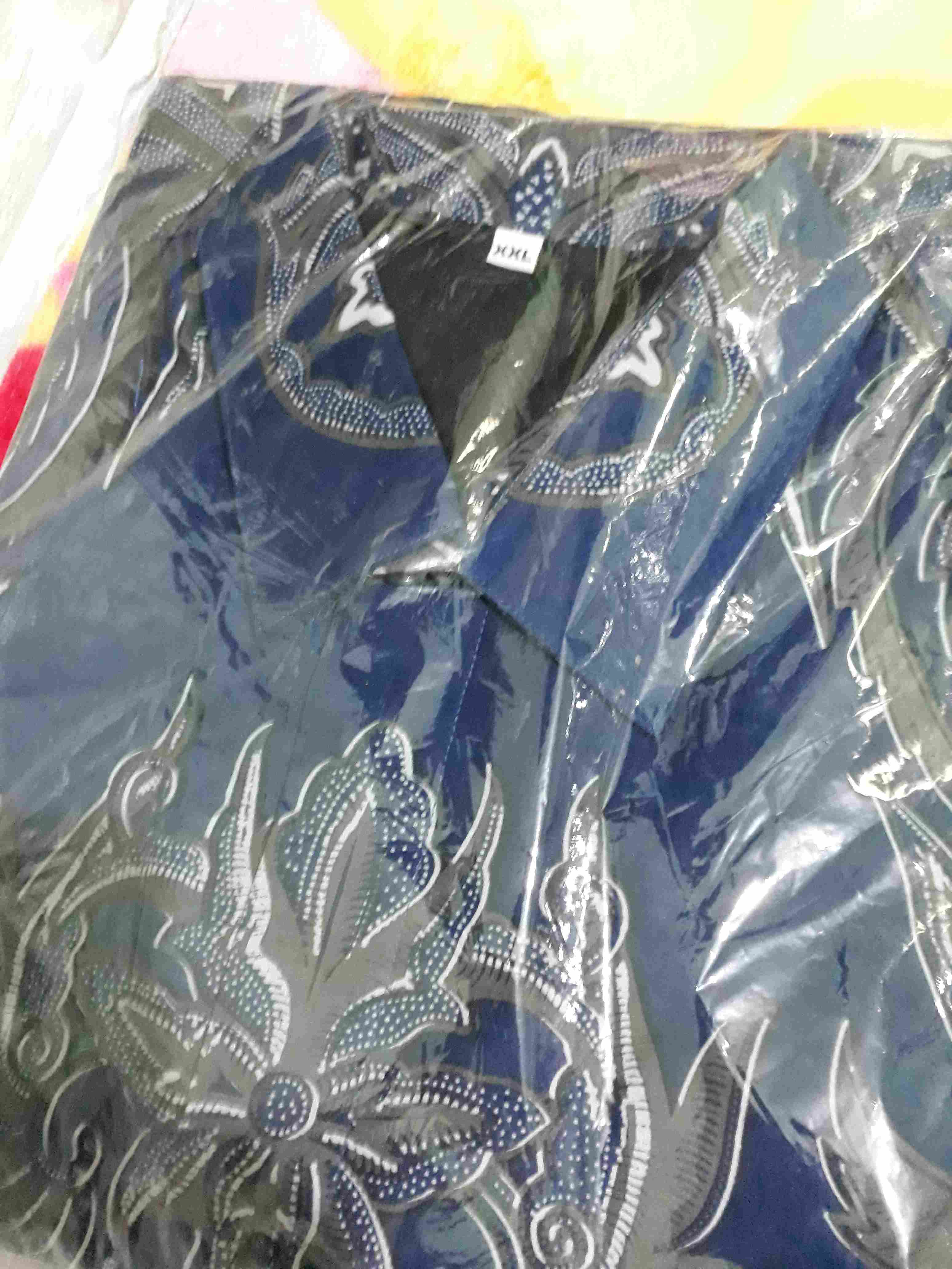 Japunta Blue Kemeja Batik Pria Full Furing Katun Primisima Batik Solo Batik Warna Navy Dongker