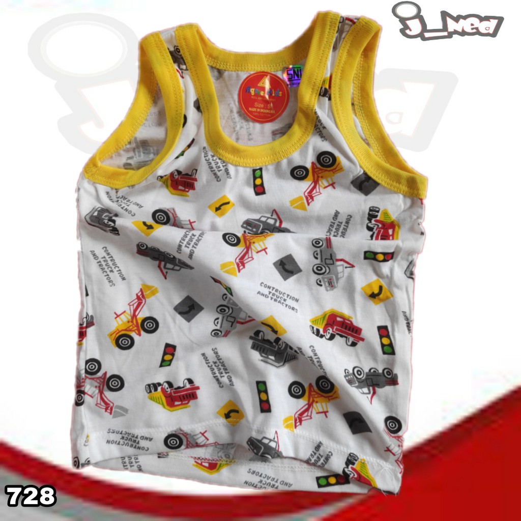 J728  SINGLET ANAK MOTIF TRUCK KAOS ANAK AGREE ART SM 056