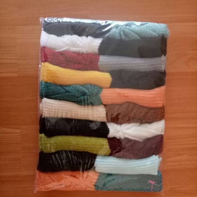 Bandana Ciput rajut risty tagor kerut two tone (risty)