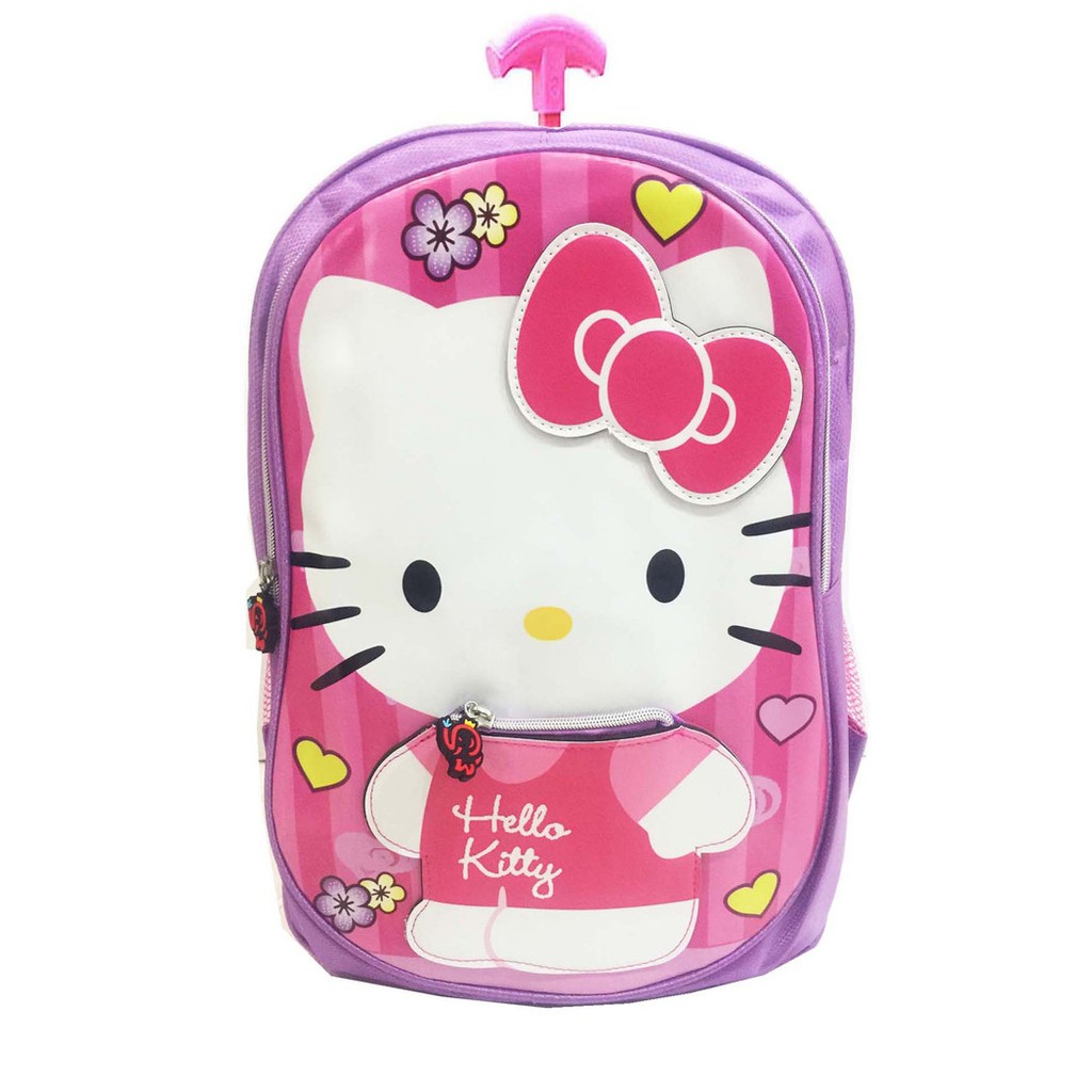 [[Bisa Cod]] Tas Trolly Anak/Troli Roda 3/Trolly Roda 3 Serbaguna DJ522  Sd Hello Kitty 3D Timbul F
