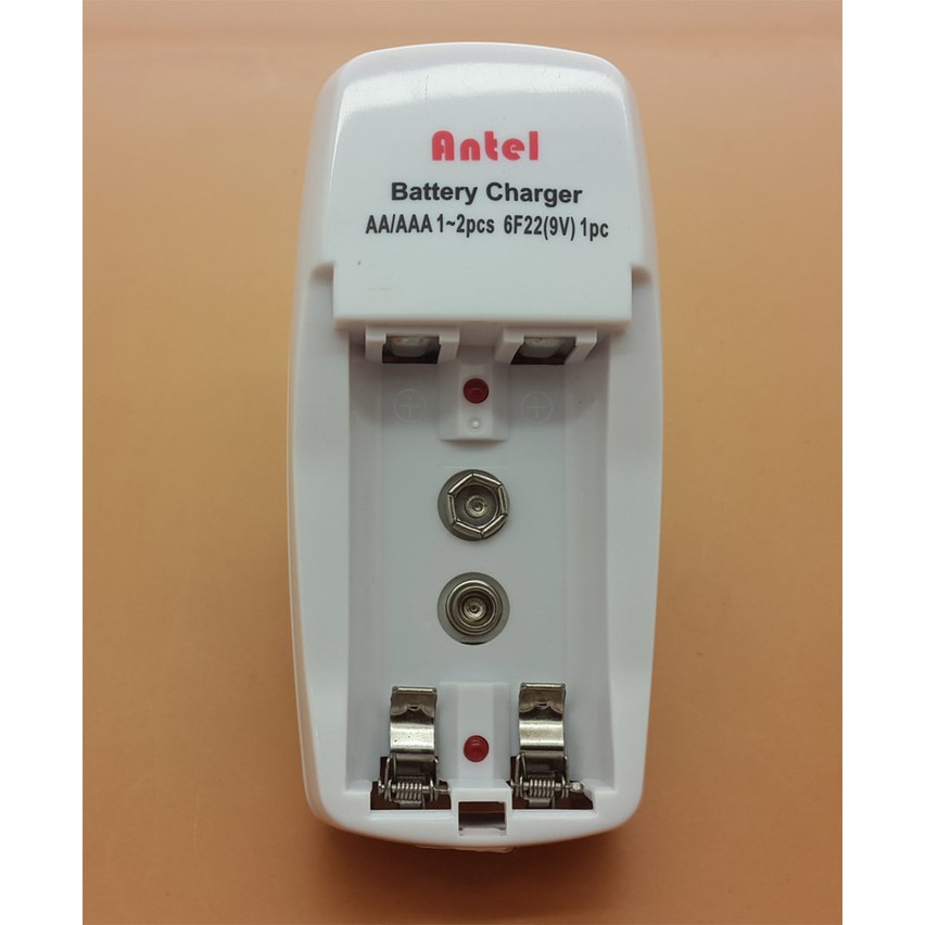 ANTEL Battery Charger 2 Slots Batre Batere Baterai AA AAA 6F22 9V