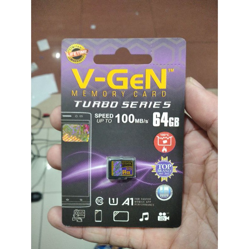 MicroSD V-GeN Turbo 64GB Class 10 Memory Card Micro SD